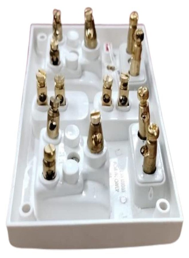 CANDLE 6Ampere Unbreakable 2 Switch 4 Socket/Outlets Combined with Box with Indicator Switch Socket Board (White, 2+4) Pack of 5 Pcs - Image 4